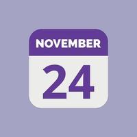 24 november kalender datumikon vektor