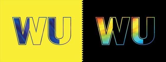 första brev wu logotyp ikon vektor design mall. premie lyxig logotyp för företags- företag identitet
