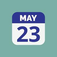 Kalenderdatumssymbol vom 23. Mai vektor