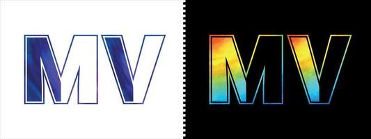 första brev mv logotyp ikon vektor design mall. premie lyxig logotyp för företags- företag identitet