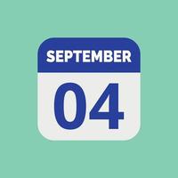 4 september kalender datumikon vektor