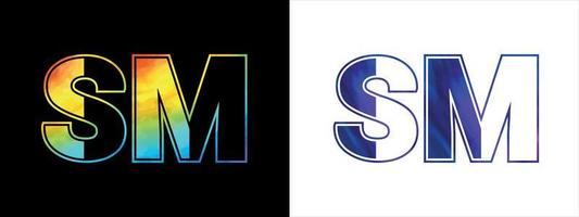 första brev sm logotyp ikon vektor design mall. premie lyxig logotyp för företags- företag identitet