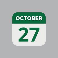 27 oktober kalender datumikon vektor