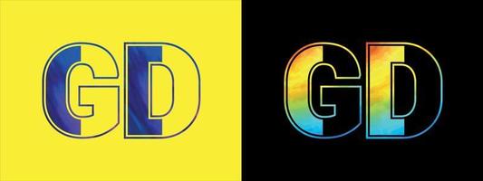 unik gd brev logotyp ikon vektor mall. premie eleganta alfabet logotyp design för företags- företag