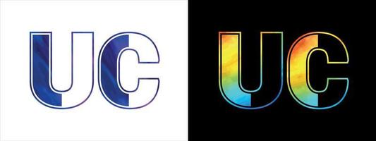 brev uc logotyp design vektor mall. kreativ modern lyxig logotyp för företags- företag identitet