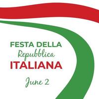 italiensk republik dag, 2: a juni, festa della republik italiana, böjd vinka band i färger av de italiensk nationell flagga. firande bakgrund vektor