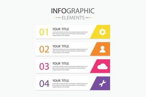 eben Infografik Element lange Platz Kugel Vorlage bunt mit 4 Farben isoliert auf Weiß Hintergrund. vektor