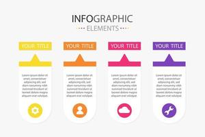 Illustration Infografik Design Vorlage mit Symbole und 4 Optionen oder Schritte. Sein benutzt zum Präsentationen oder die Info Graph. vektor