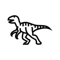 deinonychus dinosaurie djur- linje ikon vektor illustration