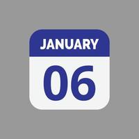 Januar 6 Kalender Symbol vektor