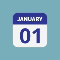 januari 1 kalender ikon vektor