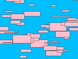rosa former över djup himmel blå bakgrund vektor
