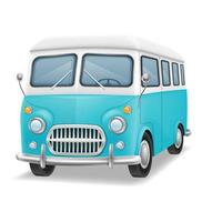 retro Mini van Bus zum Reise und Freizeit Vektor Illustration isoliert auf Weiß Hintergrund