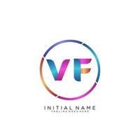 Brief vf bunt Logo Prämie elegant Vorlage Vektor