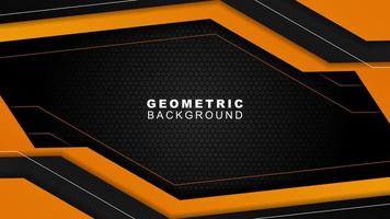 geometrisch Hintergrund im Orange und schwarz mit ein Hexagon Muster Stil, Hintergrund zum offline streamen, Anzeige, Banner, und Andere vektor