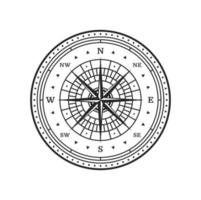 alt Kompass Wind Rose von Jahrgang Karte, Meer Reise vektor