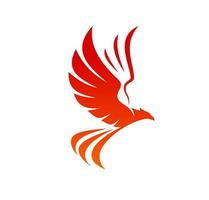 Phönix Vogel Symbol, Feuer Adler fliegend Falke Emblem vektor