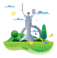 Illustration Monument zu Heimat im Kiew. Ukraine, Kiew, Heimat vektor