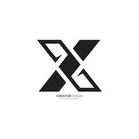 modern form brev x 2 eller 2 x linje form svart sporter monogram logotyp vektor