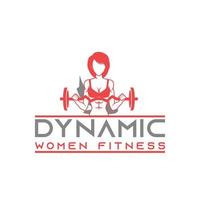 dynamisk kvinnor kondition logotyp vektor