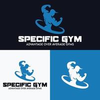 Spezifisch Fitnessstudio minimalistisch Geschäft Logo vektor