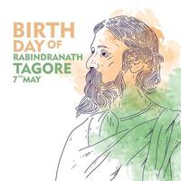 Geburtstag von Rabindranath tagore Vektor