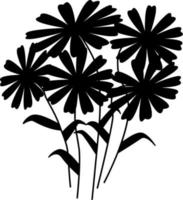 Vektor Silhouette von Blumen auf Weiß Hintergrund