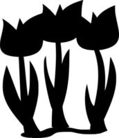 Vektor Silhouette von Tulpen auf Weiß Hintergrund