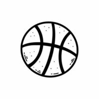 Basketball Ball. Vektor Gekritzel Illustration. schwarz und Weiß Symbol. skizzieren.