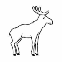 Elch. das Tier ist Symbol von Kanada. Vektor Gekritzel Illustration.