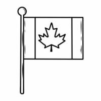 flagga av Kanada. vektor klotter illustration. hand dragen skiss.