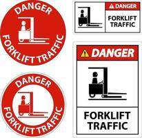 Gefahr Gabelstapler Verkehrszeichen auf weißem Hintergrund vektor