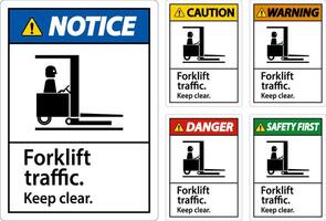 Vorsicht Gabelstapler der Verkehr behalten klar Zeichen vektor