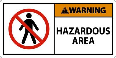 varning tecken farlig område tecken på vit bakgrund vektor
