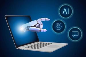 artificiell intelligens forskning, de utveckling av robotar för de framtida av människor. brytning teknik och maskin inlärning begrepp. uppkopplad sites.rgb vektor