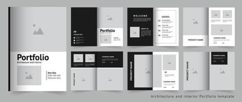 arkitekt portfölj eller interiör portfölj eller projekt portfölj design mall vektor