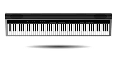Klavier Tastatur oben Sicht. realistisch Klavier Schlüssel. Musik- Instrument. Musical Hintergrund. eben Stil Vektor Illustration