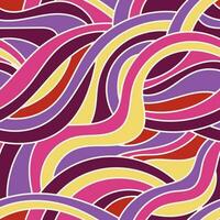 nahtlos Muster mit wellig psychedelisch Streifen. 1960er Jahre Stil retro Hintergrund. vektor
