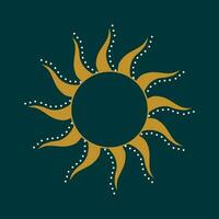 Sol symbol i boho stil vektor