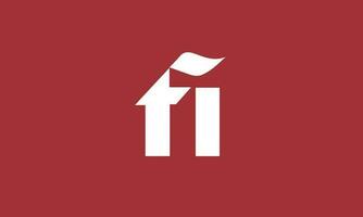 alfabetet bokstäver initialer monogram logotyp fi, if, f och i vektor