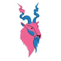 capricorn huvud zodiaken tecken symbol på vit isolerat bakgrund. capricorn vektor illustration.