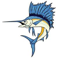 skön blå Svärdfisk fisk ,Bra för grafisk design Resurser, affischer, banderoller, mallar, grafik, färg böcker och Mer. vektor