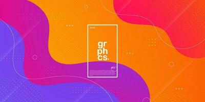 bunt Orange und Blau lila Gradient geometrisch Geschäft Banner Design. kreativ Banner Design mit Welle Formen und Linien zum Vorlage. einfach horizontal Banner. eps10 Vektor