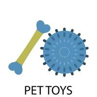 leksak husdjur boll och ben vektor