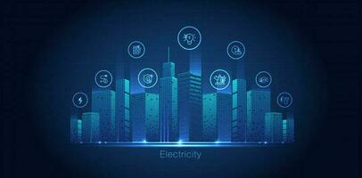 elektrisch Leistung Symbol, Blitz Bolzen Zeichen mit Symbole glühend, Grün verlängerbar Energie Konzept, futuristisch Technologie mit Türkis Neon- zum Webseite, Handy, Mobiltelefon App. Vektor Design.