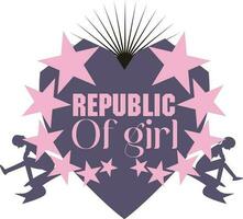 Republik von Mädchen Typografie Illustration eps 10 editierbar Vektor