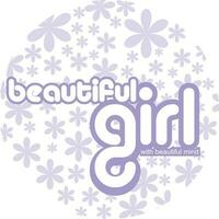 ein lila und Weiß Logo mit das Wort schön Mädchen mit schön Verstand Typografie eps 10 editierbar Vektor