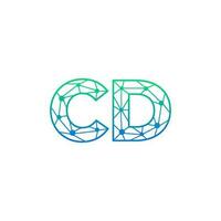 abstrakt Brief CD Logo Design mit Linie Punkt Verbindung zum Technologie und Digital Geschäft Unternehmen. vektor