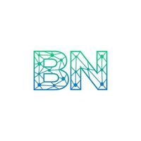 abstrakt Brief bn Logo Design mit Linie Punkt Verbindung zum Technologie und Digital Geschäft Unternehmen. vektor