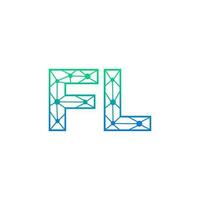 abstrakt Brief fl Logo Design mit Linie Punkt Verbindung zum Technologie und Digital Geschäft Unternehmen. vektor